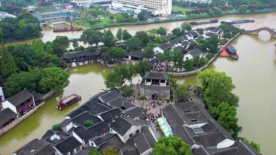 航拍寒山寺