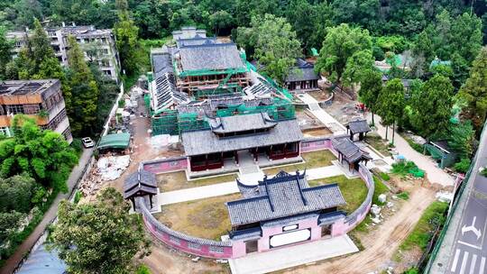 航拍 大邑 县城 子龙祠 赵云墓