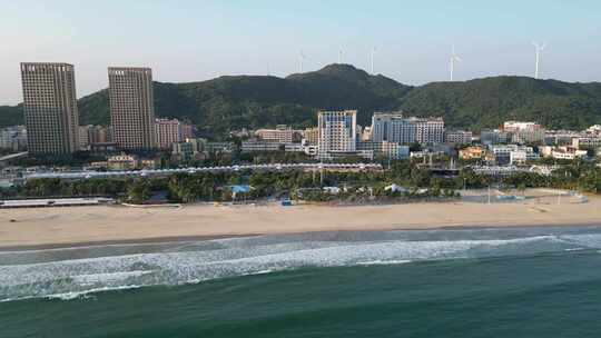 航拍广东阳江海陵岛大角湾海滨浴场