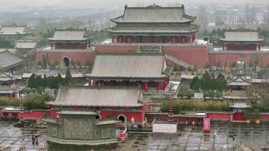 赵公明财神庙雪景