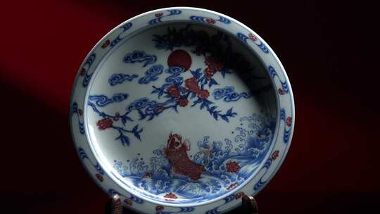 景德镇 青花釉里红落花流水系列上新