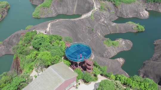 4k航拍郴州高椅岭丹霞地貌