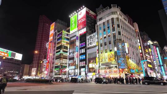日本新宿夜景视频素材模板下载