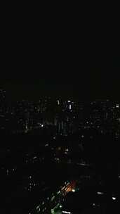 浙江杭州城市夜景竖屏航拍