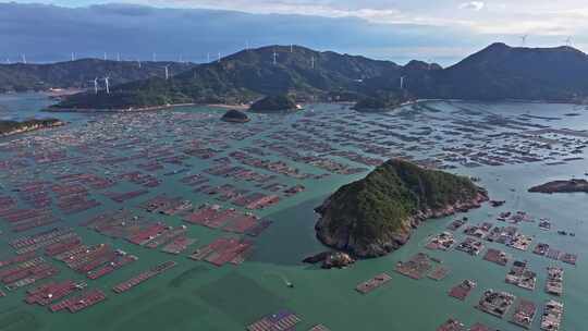 福建福州连江县奇达村海边渔村航拍全景