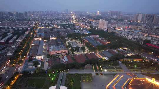 河南洛阳夜景航拍