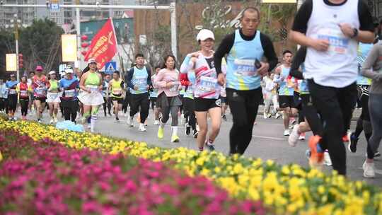 马拉松健康跑徒步实拍健康中国全民健身