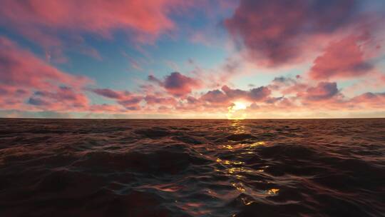 海洋中的日出视频素材模板下载