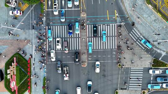 华强北路口车流、人流素材