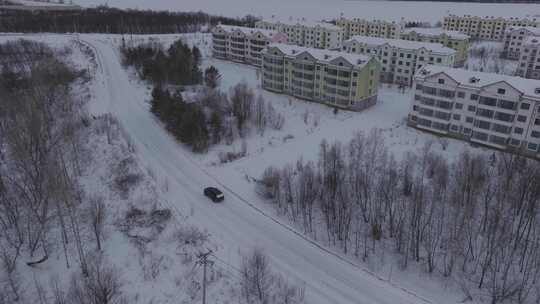 【4K50帧】冬季冰雪北方小镇雪地风光