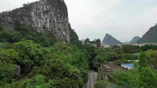 航拍广西桂林七星景区4A景区