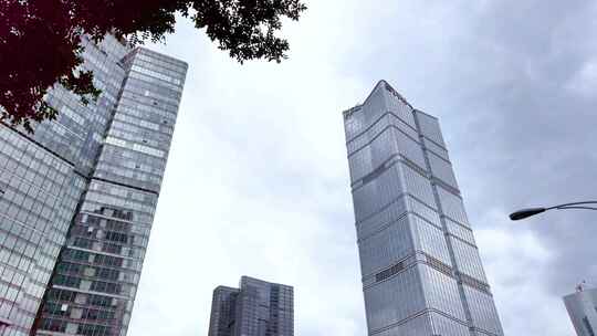 北京地标国贸CBD建筑中国尊蓝天白云延时