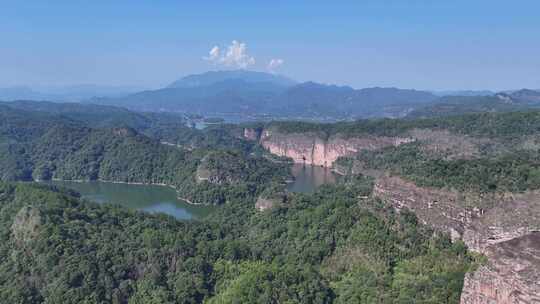 航拍福建泰宁大金湖丹霞地貌5A景区