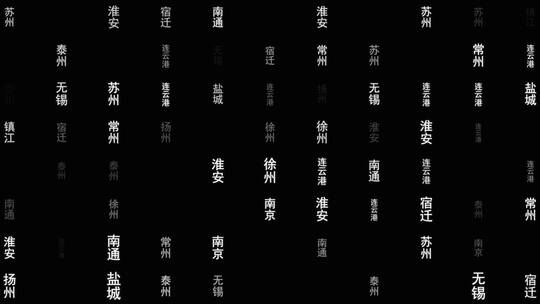 江苏省各城市文字动画背景