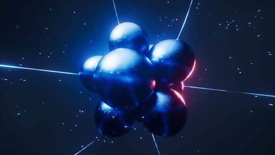 微观物理原子结构物理科学概念三维渲染