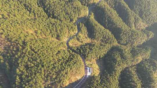 秋天午后航拍安徽省黄山市璜尖岭风景