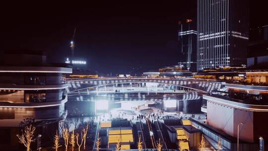 上海前滩太古里夜景航拍