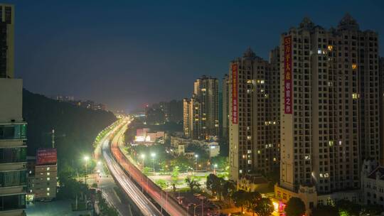 惠州博罗夜景车流延时