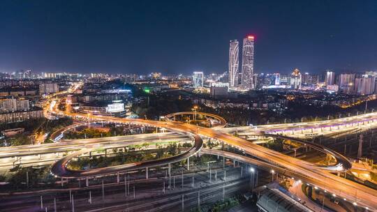 官南立交桥（万达）夜景车轨延时