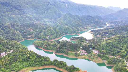 湖北恩施车坝河水库风景水资源航拍