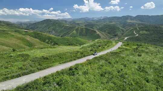 新疆塔城裕民县塔斯特草原风景区航拍风光