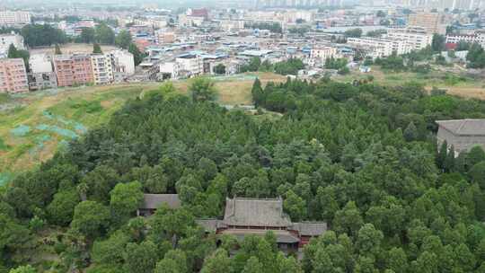 航拍河南南阳卧龙岗武侯祠