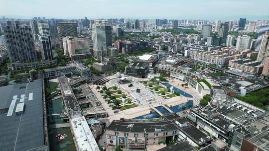 浙江宁波中山路天一广场航拍