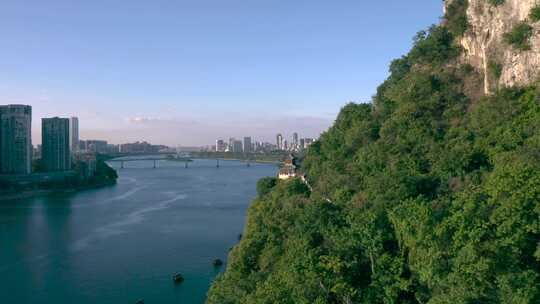 广西柳州城市山水风光航拍