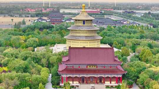 海岛金山寺寺庙航拍