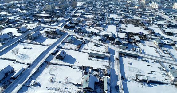 航拍三河马故乡：内蒙古额尔古纳三河乡冬雪