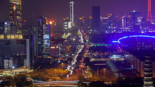 夜晚城市景观延时