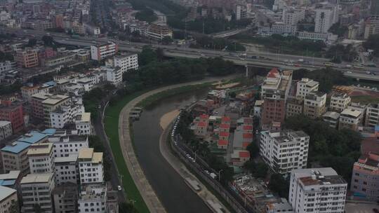 航拍深圳城市道路交通