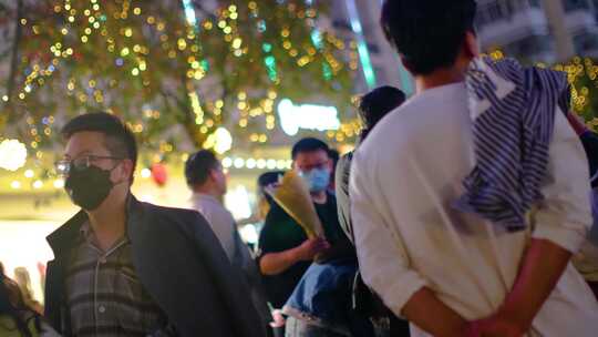 浙江省杭州市拱墅区武林夜市夜晚夜景逛街购