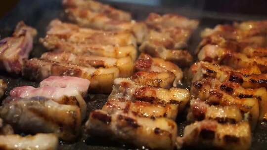 韩式烤五花肉视频素材模板下载