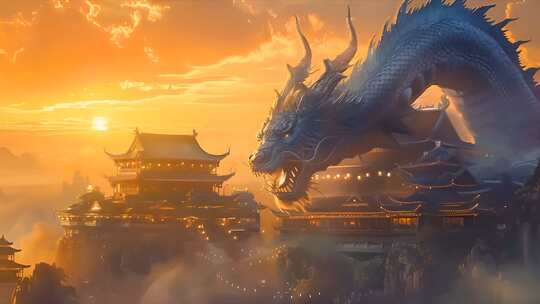 合集神龙庇护风水宝地民间神话故事舞台背景