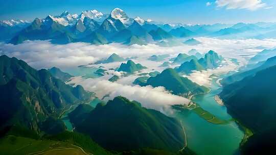 长江河流山川山脉风景