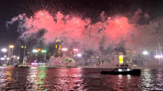 4K香港维多利亚港烟花