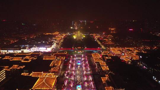 陕西西安 大雁塔 不夜城 夜景 4K航拍