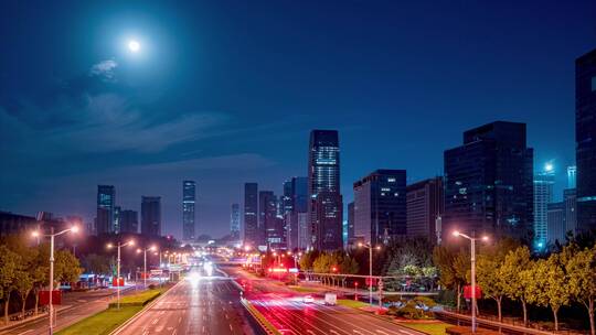 济南经十路CBD夜景延时8K