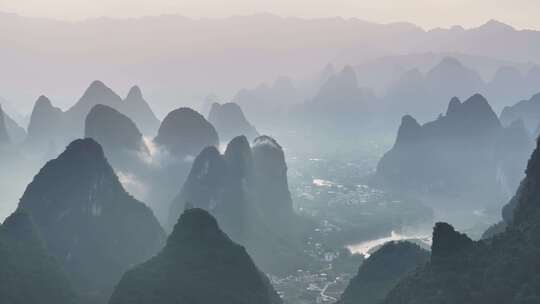 桂林山水风光航拍