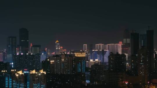 武汉城市天际线夜景风光