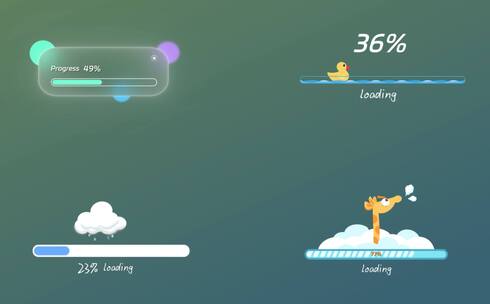 可爱风进度条高清AE视频素材下载