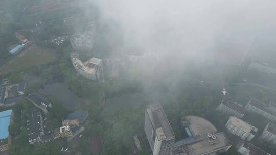 重庆西南大学高视角俯瞰校园航拍