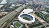 航拍江苏南京青奥体育公园体育场高清在线视频素材下载