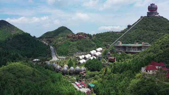 航拍中国凉都六盘水梅花山--民宿酒店原视频