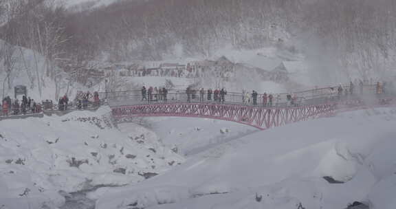 被雪覆盖的长白山北坡景区风光