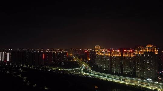 泉州夜景航拍城市道路车流江滨南路夜景航拍