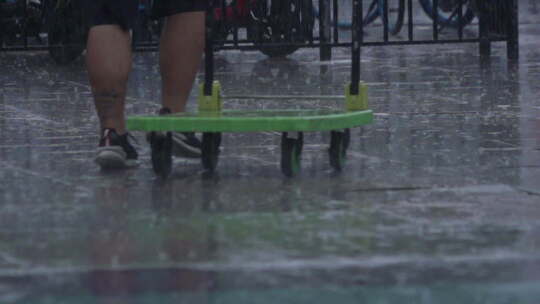 雨天 街景 人流 脚步特写 道路视频素材模板下载