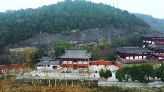 广元皇泽寺景区航拍风景