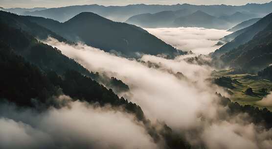 唯美风光日出日落云海风景唯美开场航拍中国